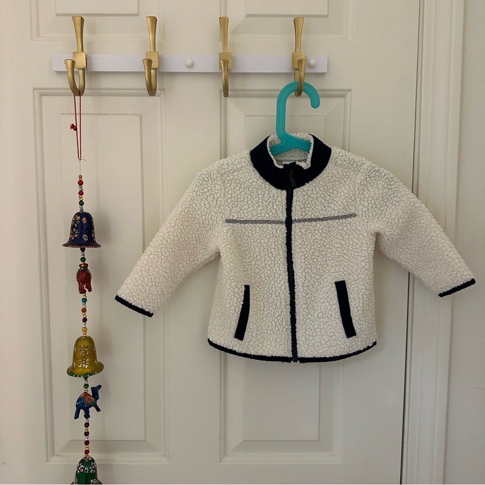 Old Navy Kids Cream and Black Sherpa Jacket